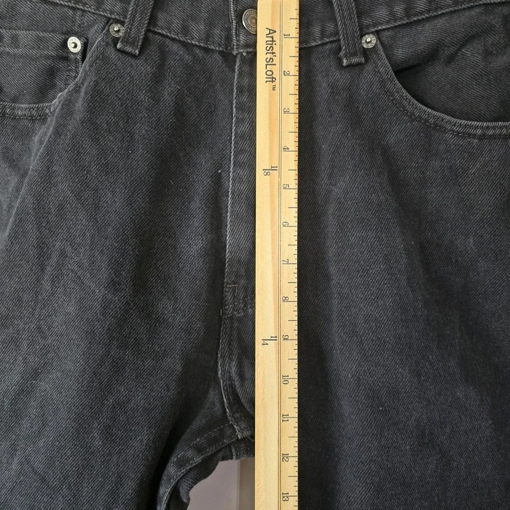 Levis 505 Regular Fit Black Denim Jeans Mens 36x32 Straight Leg 00505-0260